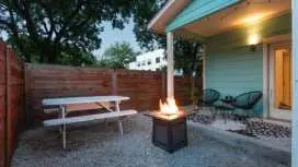 Upstay Entertainment Hub w Games & Outdoor Firepit