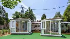 苗栗住宿|藍鵲渡假莊園|合掌村 & 小木屋 & 露營車&免搭帳露營