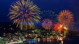 Atami Fireworks Festival Day Trip in Japan | Includes Boat Ticket | Mt. Omuro/Hakone Shrine | Departs from Tokyo or Atami Station
