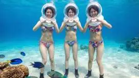 [오키나와 온나 마을] 씨워크 보트 투어! 고프로 무료 대여 및 8가지 고급 선물 증정