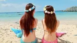 【マーメイドスーツレンタル】ビーチ写真撮影、小さいお子様も男性の方も参加OK!!!