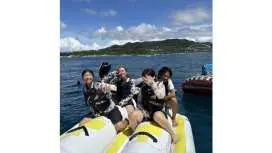 [오키나와, 모토부] ★마린 팩 3종 세트 (바나나 보트, 구슬치기, 하프파이프)