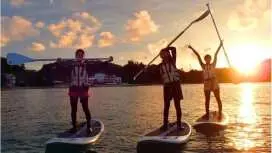[Okinawa, Onna Village] Sunset on a Stand-Up Paddleboard (SUP) Let's relax and unwind while soaking up the sunset on a SUP! A truly luxurious experience!