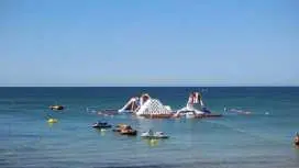 Inflatable water park adventure in Algarve