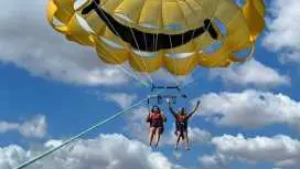 Parasailing experience in Mallorca's Cala Bona
