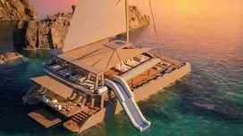 Palma Bay premium catamaran with dinner, swim and optional VIP area