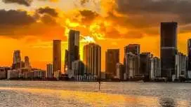 Miami skyline luxury sunset cruise of Biscayne Bay