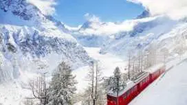 Bus trip from Geneva to Chamonix Mont Blanc with mountain train