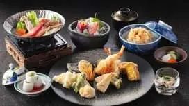 Japanese Cuisine Sakura Dinner Course featuring Tempuras