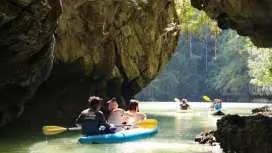 Full-day sea kayaking guided island tour from Khao Lak