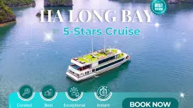 下龙湾五星级豪华一日游游船 + 惊喜洞、蒂托普岛及独木舟 | 河内出发