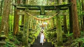 [Group tour available for 1 person] Kyushu Aso Mt. Day Trip | Kamishimi Kumanozha Shrine + Aso Mt. + Kusasenri + Kurokawa Onsen | Departure from Fukuoka