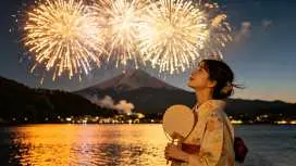 Summer Mt. Fuji + Hakone Fireworks Festival Day Trip (including boat ticket)