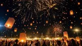 2026年チェンマイ市バン・クラン市でのスカイランタン祭り|タイ、ラムプーン