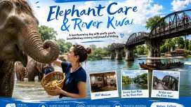 From Bangkok: Elephant Care Experience & River Kwai Day Trip | Thailand