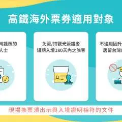 台湾高铁单程电子车票|外籍旅客限定