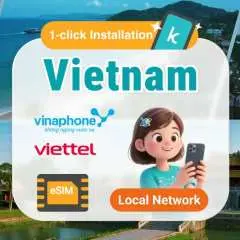 【50%割引】ベトナム ビナフォン(Vinaphone)/ ベトテル(Viettel)eSIM