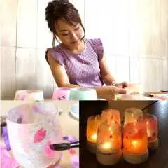 [Kyoto, Kamigyo Ward] Easy yet authentic candle making! Washi paper candle lamp course, completion in 40 minutes!