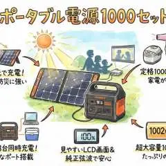《ポータブル電源1000セットレンタル》空港から車で10分