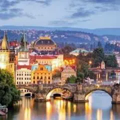 Panoramic views of Prague evening walking tour