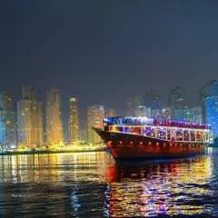 Dubai Marina Royal Dinner Dhow Cruise with Optional Transfer