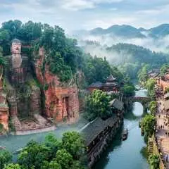 중국 쓰촨성 청두 | 낙산대불 + 황룡시 고대마을 1일 그룹 투어