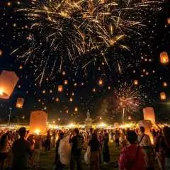 2026 Chiang Mai Local Sky Lantern at Ban Klang Municipality | Lamphun, Thailand