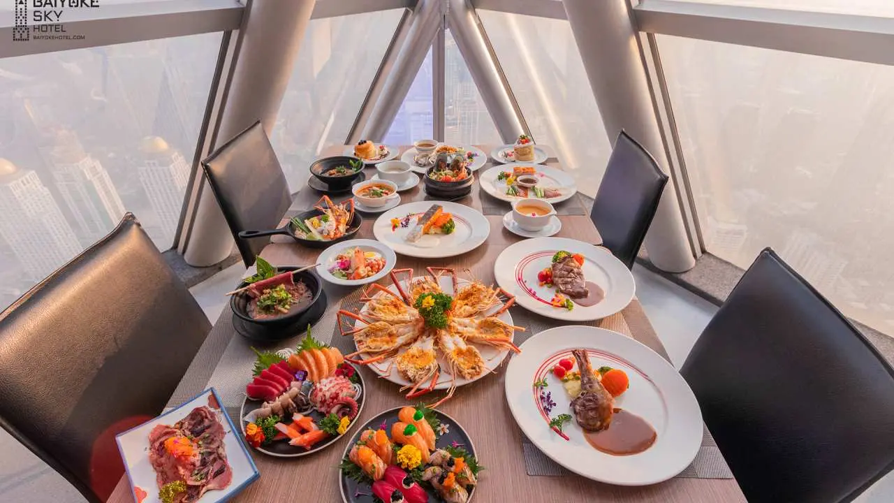 彩虹天空飯店 81 樓自助餐,曼谷陽台和戶外 Skybox |曼谷