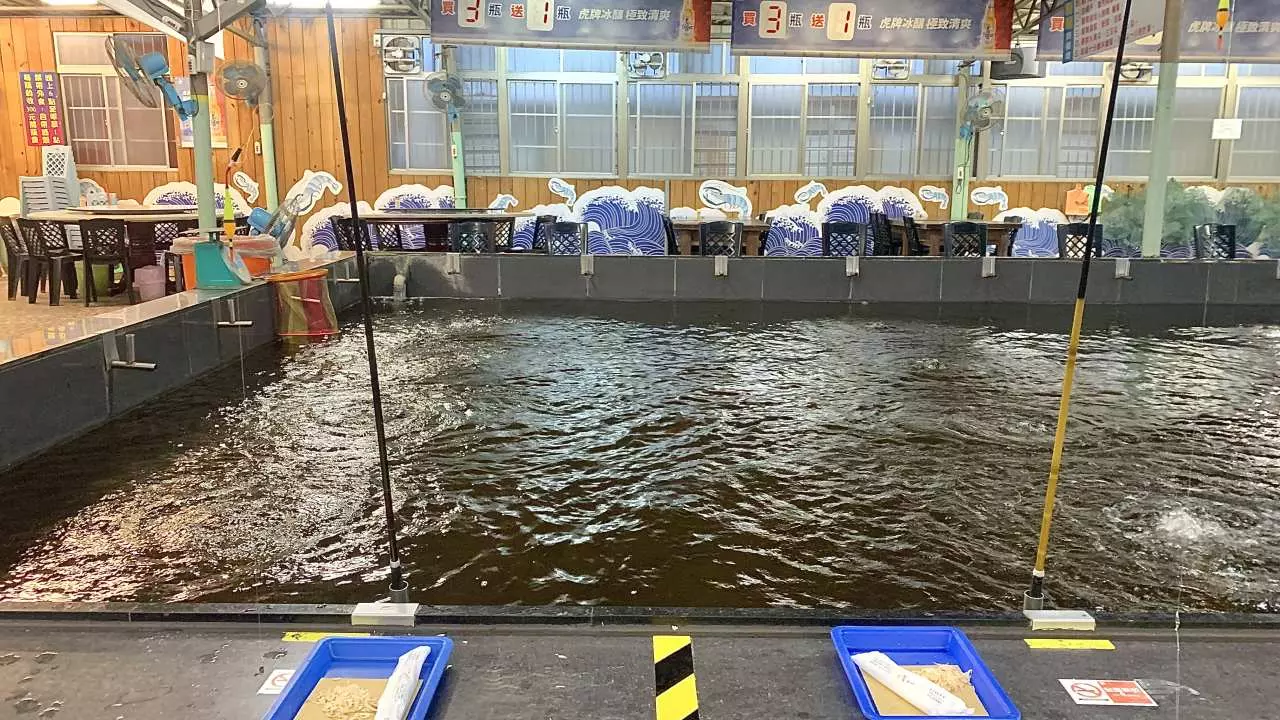 Taipei, Taiwan | Indoor shrimp fishing experience sun-free shrimp fishing farm