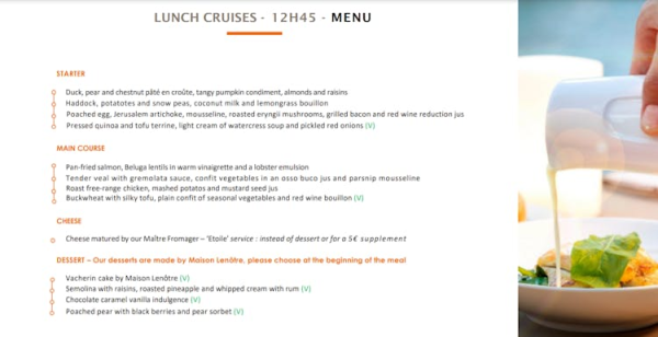 Lunch cruise on the River Seine