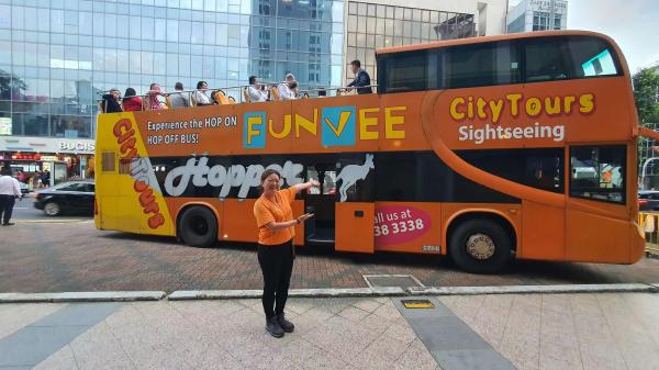 FunVee Unlimited Hop-On Hop-Off Bus Tour or Sightseeing Bus Tour with Optional Traditional Ya Kun Breakfast Set | Singapore