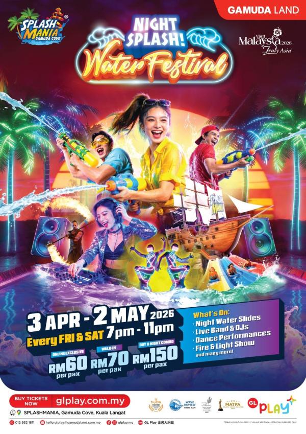 SplashMania Night Splash Ticket: Water Festival | Malaysia