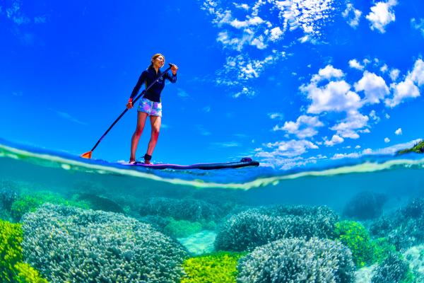 Okinawa, Onna Village | SUP cruising and snorkeling on an uninhabited island with photo and video shooting service | Safety-conscious establishment | Showers and amenities available