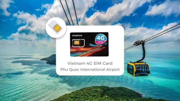 富國島機場領取越南 4G SIM 卡(可用於語音通話和簡訊):適用於所有飛往 PQC 的國際航班