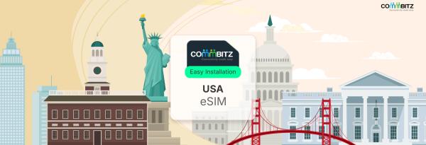 【Commbitz】eSIM ของสหรัฐอเมริกา | แผนข้อมูล 500MB-50GB ต่อวัน/รวม