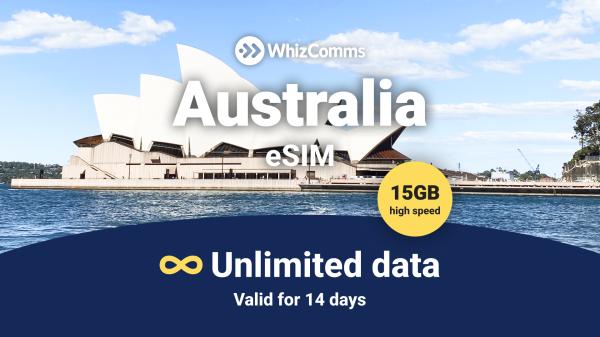eSIM Úc|14 ngày 15GB tốc độ cao eSIM du lịch Úc|Được cung cấp bởi Singtel