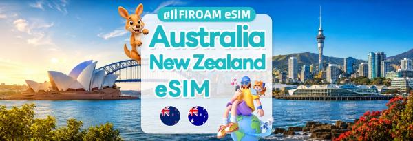 [50% Off% Off] New Zealand & Australia eSIM | 5G network, 1-60 days daily/total/unlimited data | New Zealand, Australia | Supports ChatGPT/Gemini/TikTok