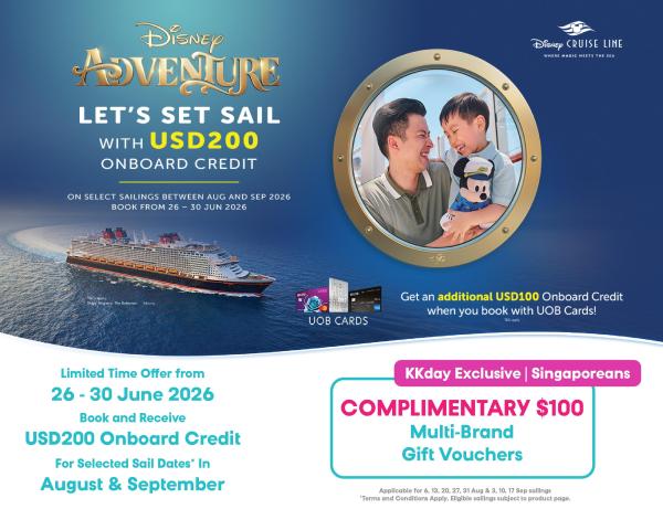 Disney Cruise Line: Disney Adventure | 3 nights from Singapore to Singapore