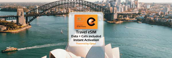 澳洲eSIM卡|高速上網總量+澳洲通話|Optus 原生資源