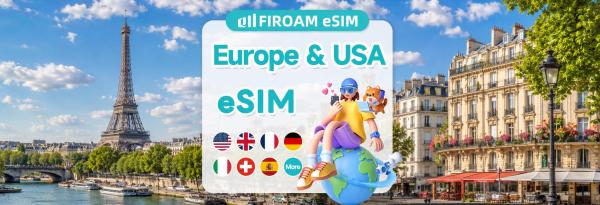 eSIM cards for 41 European and American countries | 5G network | 1-30 day eSIM | Supports ChatGPT & TikTok