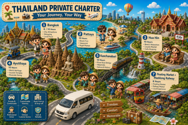 Private Charter: Day Tour of Bangkok, Pattaya, Ayutthaya & Hua Hin | Thailand
