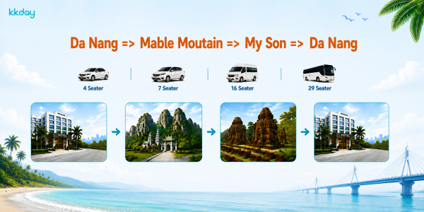 Khách sạn Đà Nẵng => Núi Mable => Mỹ Sơn => Khách sạn Đà Nẵng I Xe Thuê Riêng Trọn Gói I Đà Nẵng - Việt Nam
