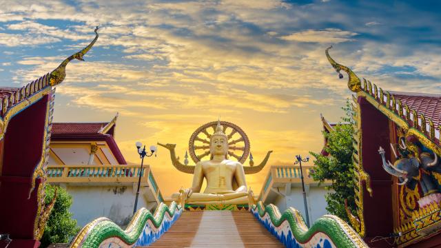 Koh Samui Day Tour: Big Buddha, Namuang Waterfall, Mummified Monk & Elephant Home Care | Thailand