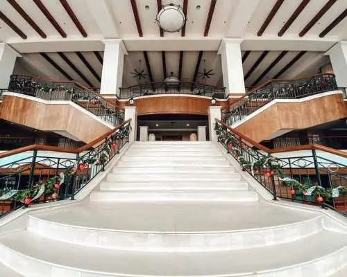 The grand staircase of the looby of Bangi Resort Hotel in Selangor