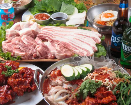 Okubo/Shin-Okubo, Tokyo | Izakaya Hàn Quốc cao cấp ăn thỏa thích thịt heo 88 (Korean Premium All-You-Can-Eat PORK 88 Shin-Okubo) | Chỉ đặt chỗ