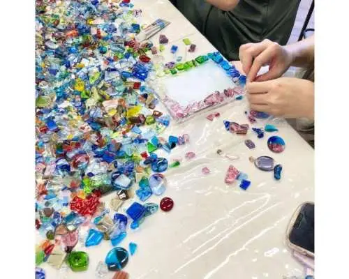 琉球ガラスカレット フォトフレーム手作り体験 伝統工芸にふれる貴重な体験◎キラキラフォトフレーム＜午後／約1時間／沖縄本島／恩納村＞