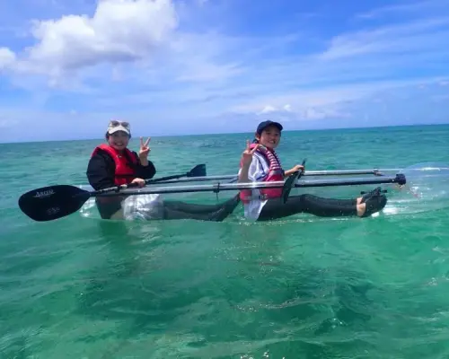 【沖縄・今帰仁村】クリアカヤック2時間ツアー　美ら海水族館近く。話題の360°カメラで無料撮影付!!