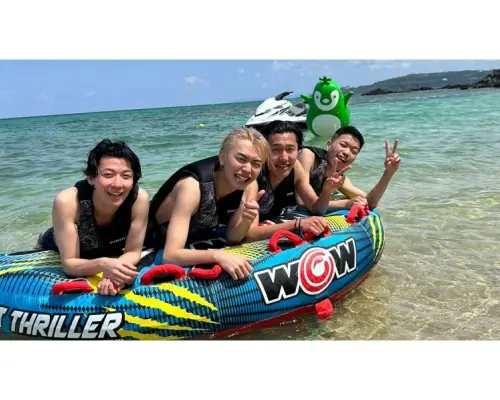 【名護・今帰仁・古宇利島】今帰仁ブルーを満喫♫フライボードとバナナボートなどの乗り物10種類から1点選べる大満足プラン