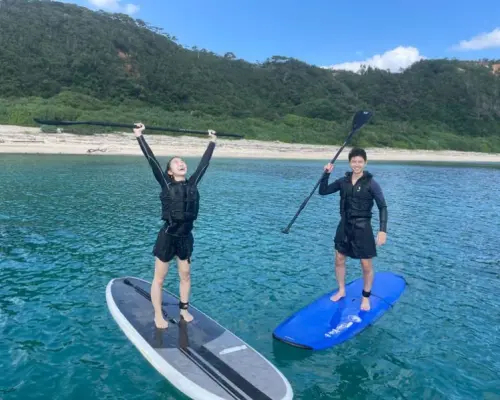 【沖縄北部・オクマ】初めてのサップ(SUP)・スタンドアップパドルボード体験