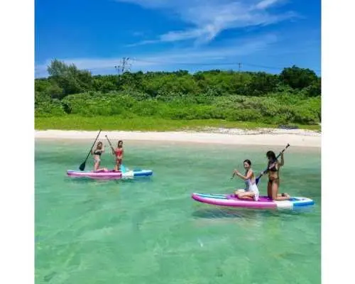 [Okinawa/Miyako Island] An absolute bargain! 180 minutes of unlimited fun at a secluded beach! Unlimited use of SUP/clear kayaks/snorkels/fishing rods and more!